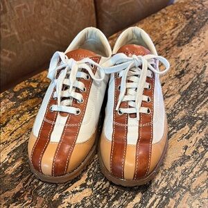 Women’s Leather Trainers HOGAN made in Spain 36 White and Brown Leather Sneakers